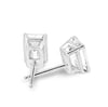 Barbara - Emerald 4 Claw Earrings - 18k White Gold