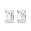 Barbara - Emerald 4 Claw Earrings - 18k White Gold