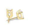 Barbara - Emerald 4 Claw Earrings - 18k Yellow Gold