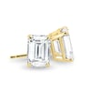 Barbara - Emerald 4 Claw Earrings - 18k Yellow Gold