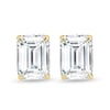 Barbara - Emerald 4 Claw Earrings - 18k Yellow Gold