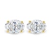 Faye - Oval 4 Claw Earrings - 18k Yellow Gold