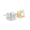 Faye - Oval 4 Claw Earrings - 18k Yellow Gold
