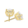 Faye - Oval 4 Claw Earrings - 18k Yellow Gold