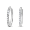 Goldie - Diamond Set Huggie Hoop Earrings - 14k White Gold