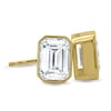 Kara - Emerald Bezel Earrings - 18k Yellow Gold