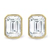Kara - Emerald Bezel Earrings - 18k Yellow Gold