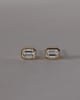 Kara - Emerald Bezel Earrings Lifestyle Image