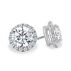 Laurel - Round Halo Earrings - 18k White Gold