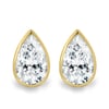 Lucia - Pear Bezel Earrings - 18k Yellow Gold