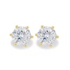Sonia - Round 6 Claw Earrings - 18k Yellow Gold