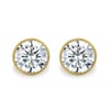 Tiana - Round Bezel Earrings - 18k Yellow Gold