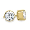 Tiana - Round Bezel Earrings - 18k Yellow Gold
