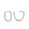 Tiffany - Elongated Oval Hoop Earrings - 14k White Gold
