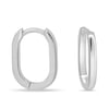 Tiffany - Elongated Oval Hoop Earrings - 14k White Gold