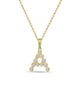 Initial Bezel Pendant with Chain - 9k Yellow Gold A