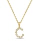 Initial Bezel Pendant with Chain - 9k Yellow Gold C