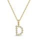 Initial Bezel Pendant with Chain - 9k Yellow Gold D