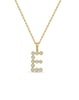 Initial Bezel Pendant with Chain - 9k Yellow Gold E
