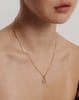Initial Bezel Pendant with Chain - 9k Yellow Gold G
