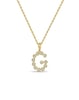Initial Bezel Pendant with Chain - 9k Yellow Gold G