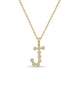 Initial Bezel Pendant with Chain - 9k Yellow Gold J