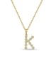 Initial Bezel Pendant with Chain - 9k Yellow Gold K