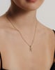Initial Bezel Pendant with Chain - 9k Yellow Gold K