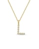 Initial Bezel Pendant with Chain - 9k Yellow Gold L