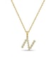 Initial Bezel Pendant with Chain - 9k Yellow Gold N