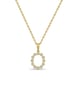 Initial Bezel Pendant with Chain - 9k Yellow Gold O