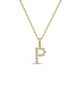 Initial Bezel Pendant with Chain - 9k Yellow Gold P