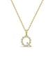 Initial Bezel Pendant with Chain - 9k Yellow Gold Q