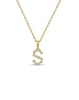 Initial Bezel Pendant with Chain - 9k Yellow Gold S