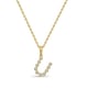 Initial Bezel Pendant with Chain - 9k Yellow Gold U