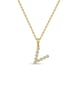 Initial Bezel Pendant with Chain - 9k Yellow Gold V