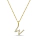 Initial Bezel Pendant with Chain - 9k Yellow Gold W