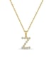 Initial Bezel Pendant with Chain - 9k Yellow Gold Z
