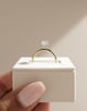 18k Yellow Gold / Platinum | 10x7mm Pear Moissanite | Lab Diamond side stones