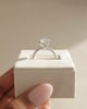 Platinum | 9mm Round Moissanite | Lab Diamond side stones