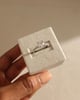 Platinum | 7.5mm Round Moissanite | Lab Diamond side stones
