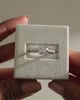 Platinum | 7.5mm Round Moissanite | Lab Diamond side stones