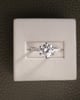 Platinum | 8.5mm Round Moissanite | Lab Diamond side stones