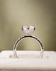 Platinum | 8.5mm Round Moissanite | Lab Diamond side stones