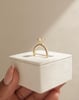 18k Yellow Gold | 7mm Round Moissanite | Lab Diamond side stones