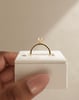 18k Yellow Gold | 7mm Round Moissanite | Lab Diamond side stones