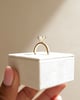18k Yellow Gold | 7mm Round Moissanite | Lab Diamond side stones