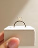 18k Yellow Gold | 7mm Round Moissanite | Lab Diamond side stones