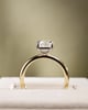18k Yellow Gold / Platinum | High Set | 8x6mm Emerald Moissanite