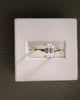 18k Yellow Gold / Platinum | High Set | 8x6mm Emerald Moissanite